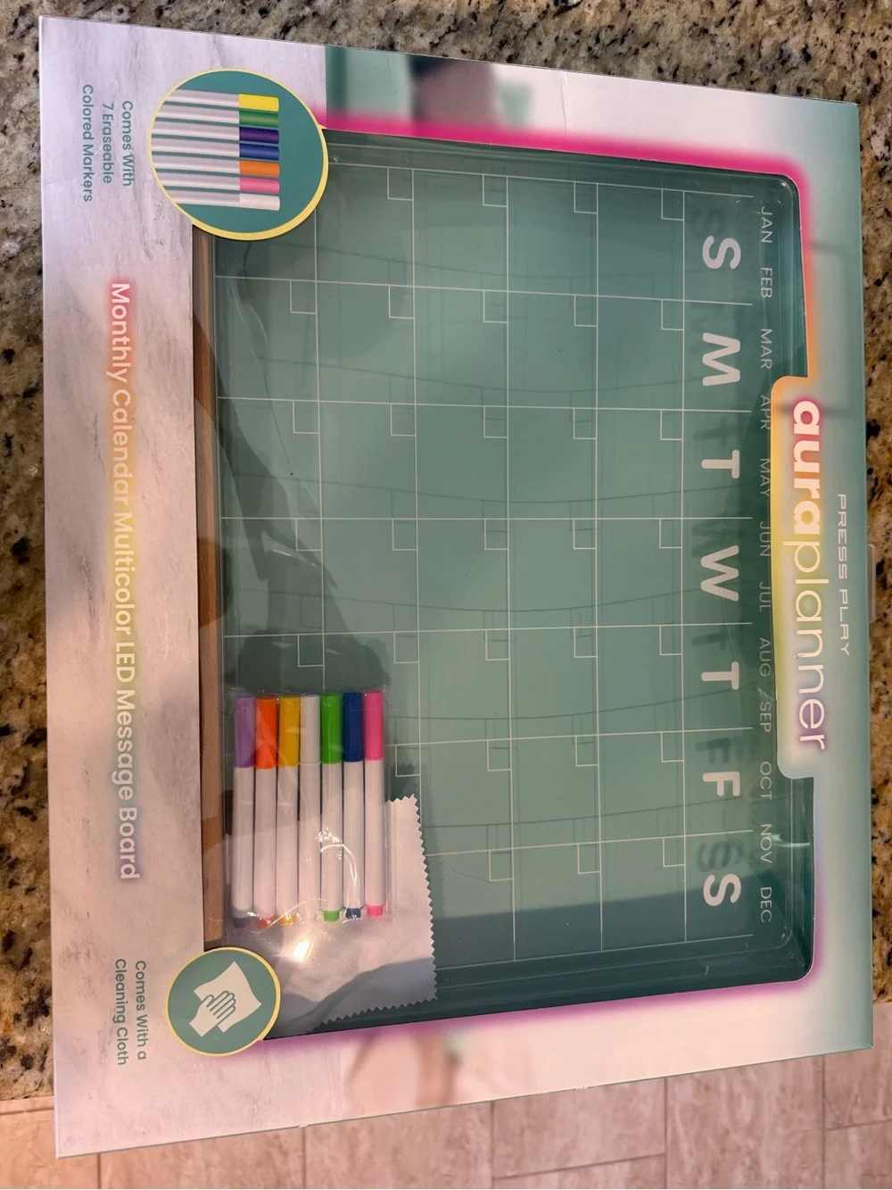 AuraPlanner Multicolor LED Monthly Calendar